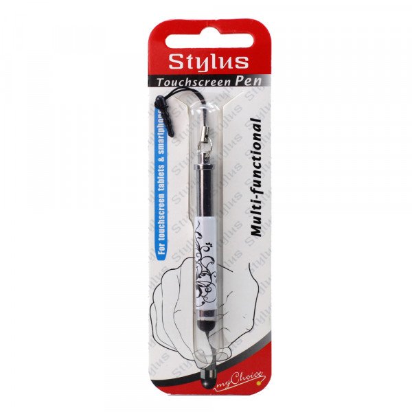 Wholesale Mini Design Shrinkable Stylus Touch Pen with Earphone Dust Cap (Plum Black)